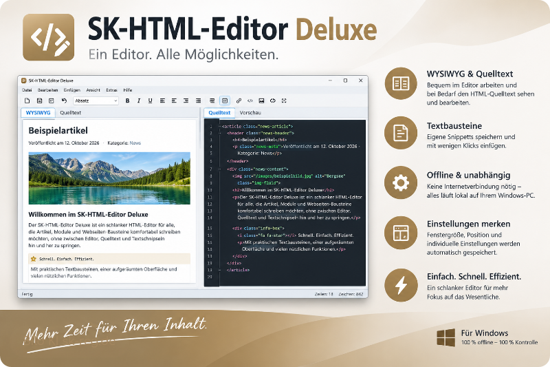 SK-HTML-Editor Deluxe 1.0.7 Beta